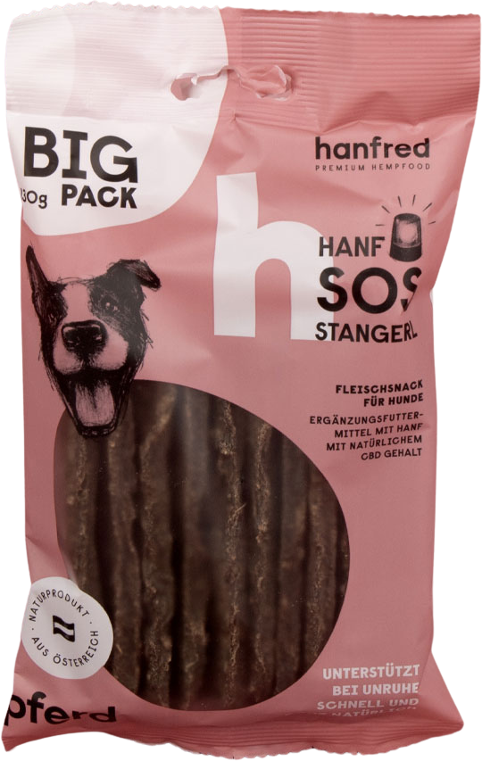 Hanfred Hanf SOS Stangerl mit Pferd - für Hunde - 130 g
