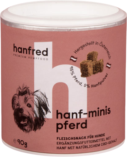Hanfred Hanf Minis mit Pferd - für Hunde - 90 g