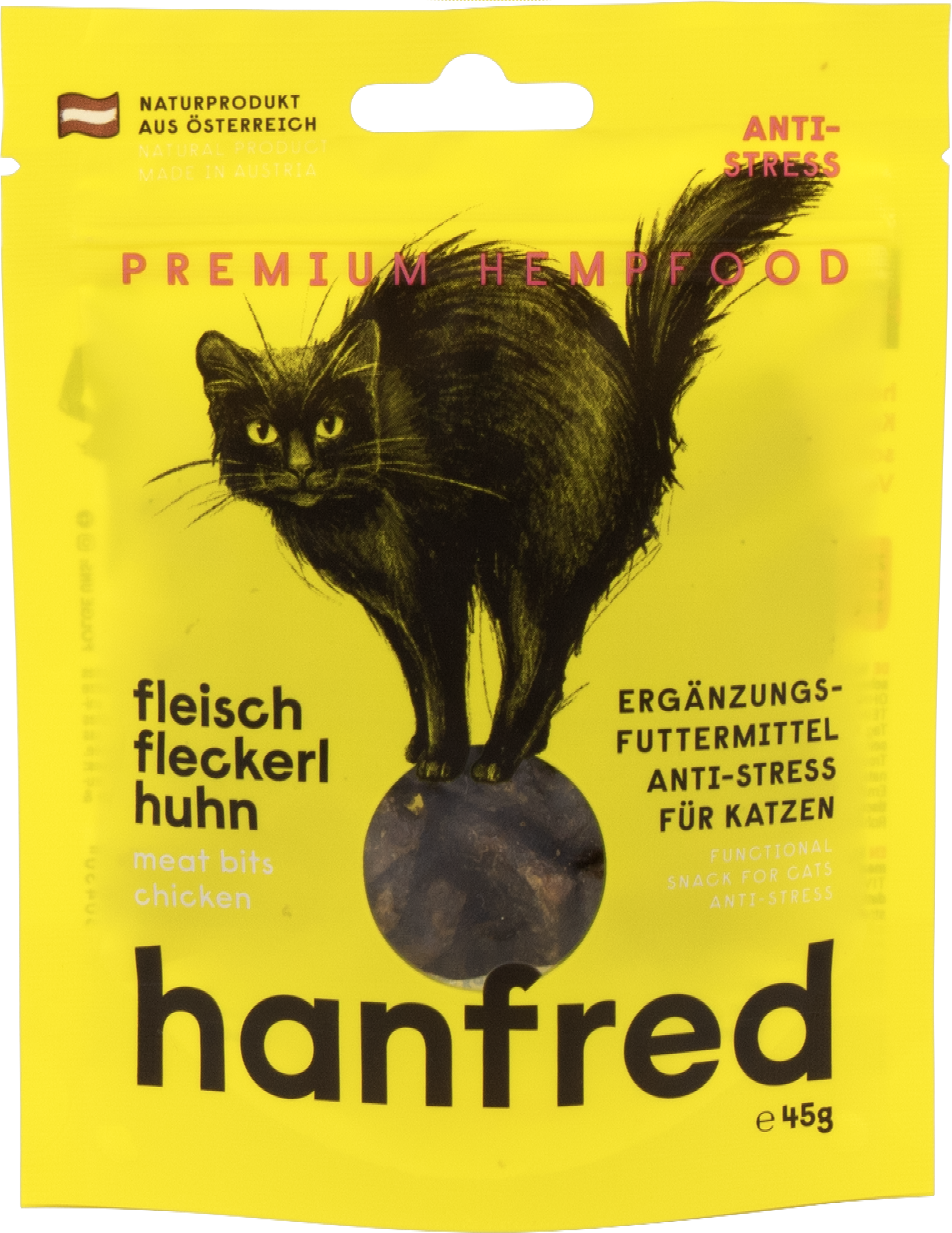 Hanfred Fleisch Fleckerl für Katzen - Huhn