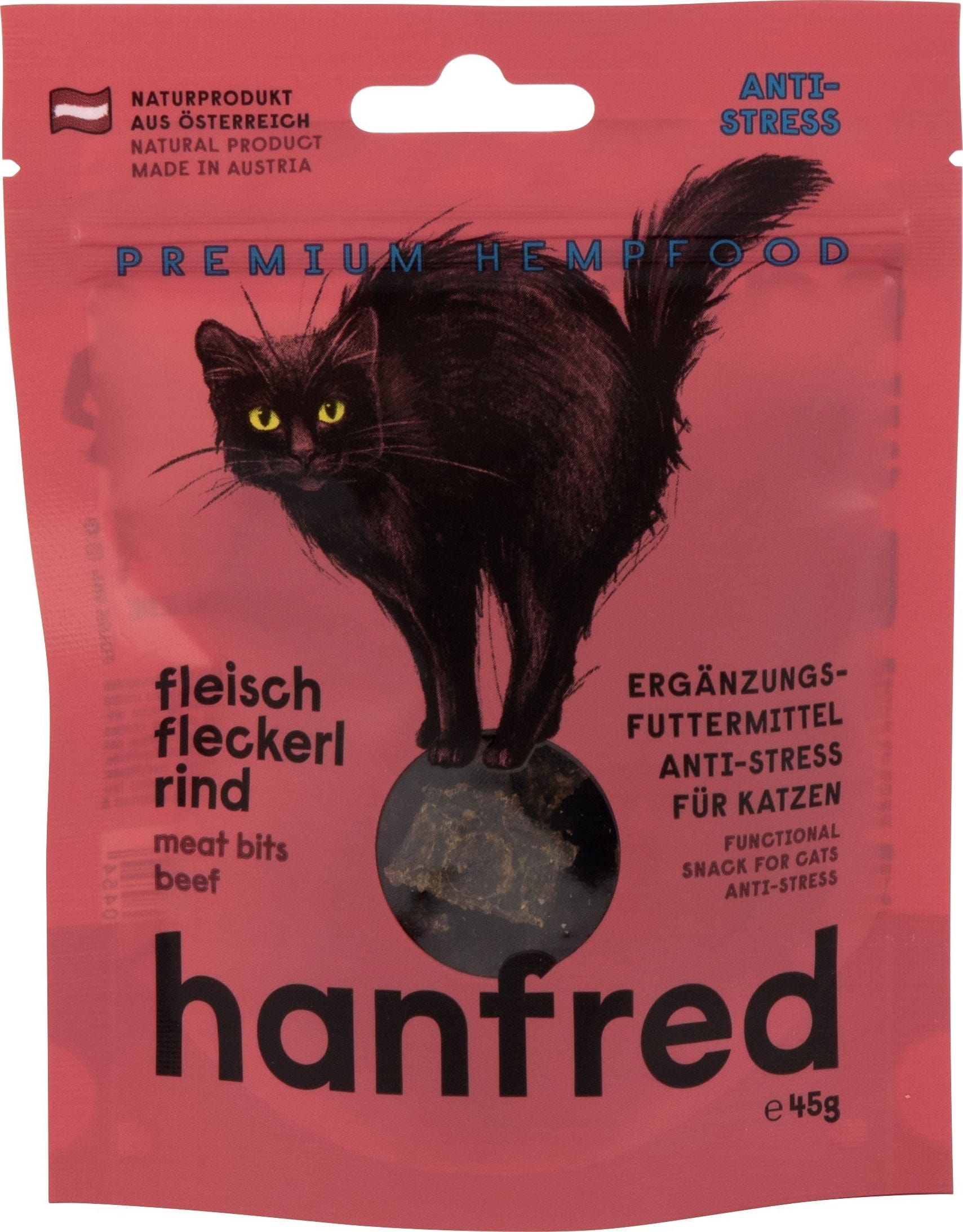 Hanfred Fleisch Fleckerl für Katzen - Rind