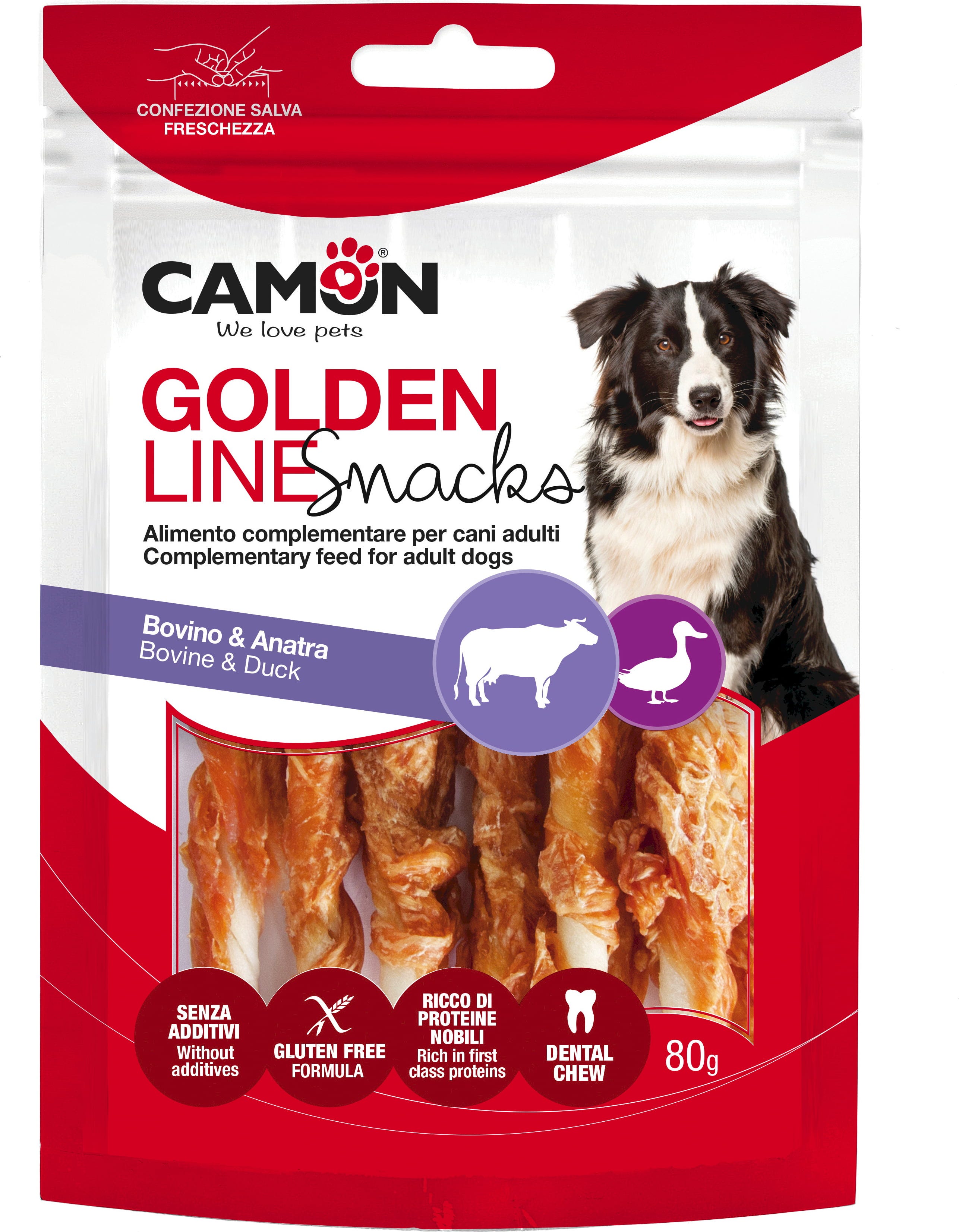 Camon Golden Line Snack Kaurolle Twist - Ente und Rind
