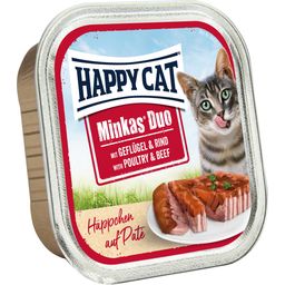 Happy Cat Minkas DuoPaté - Pollame e Manzo - 100 g