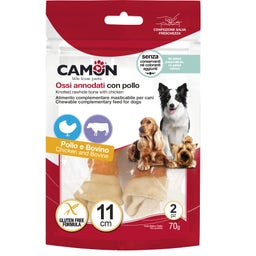 Camon Rinderkauknochen mit Huhn - 2 Stk. á 11 cm