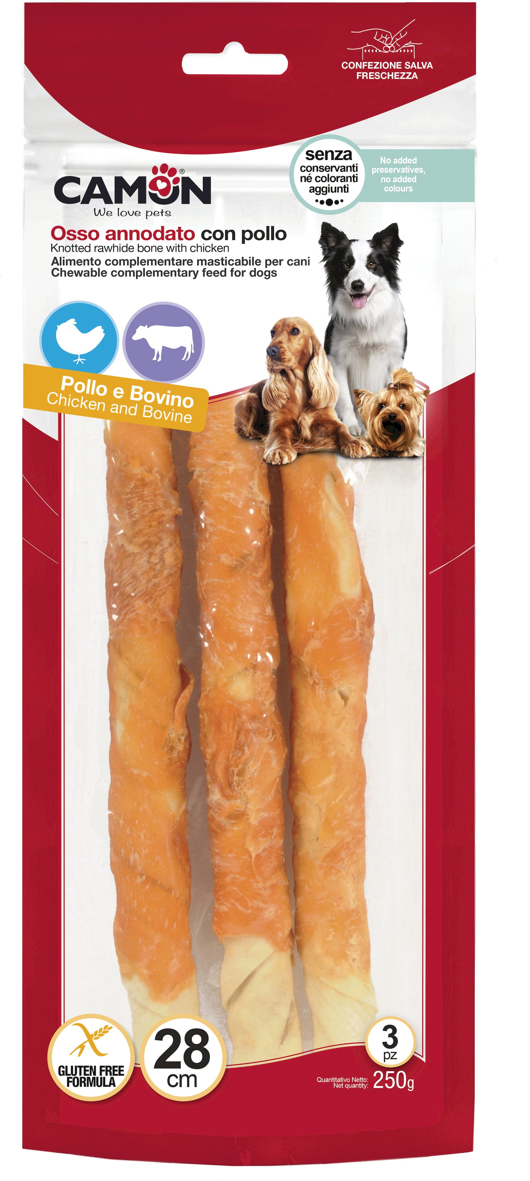Camon Rinderkaurolle mit Huhn - 3 Stk. á 28 cm