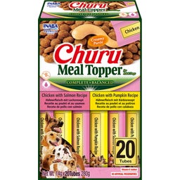Churu Dog Meal Topper 20 x 14g - Chicken with Salmon & Chicken with Pumpkin Variety