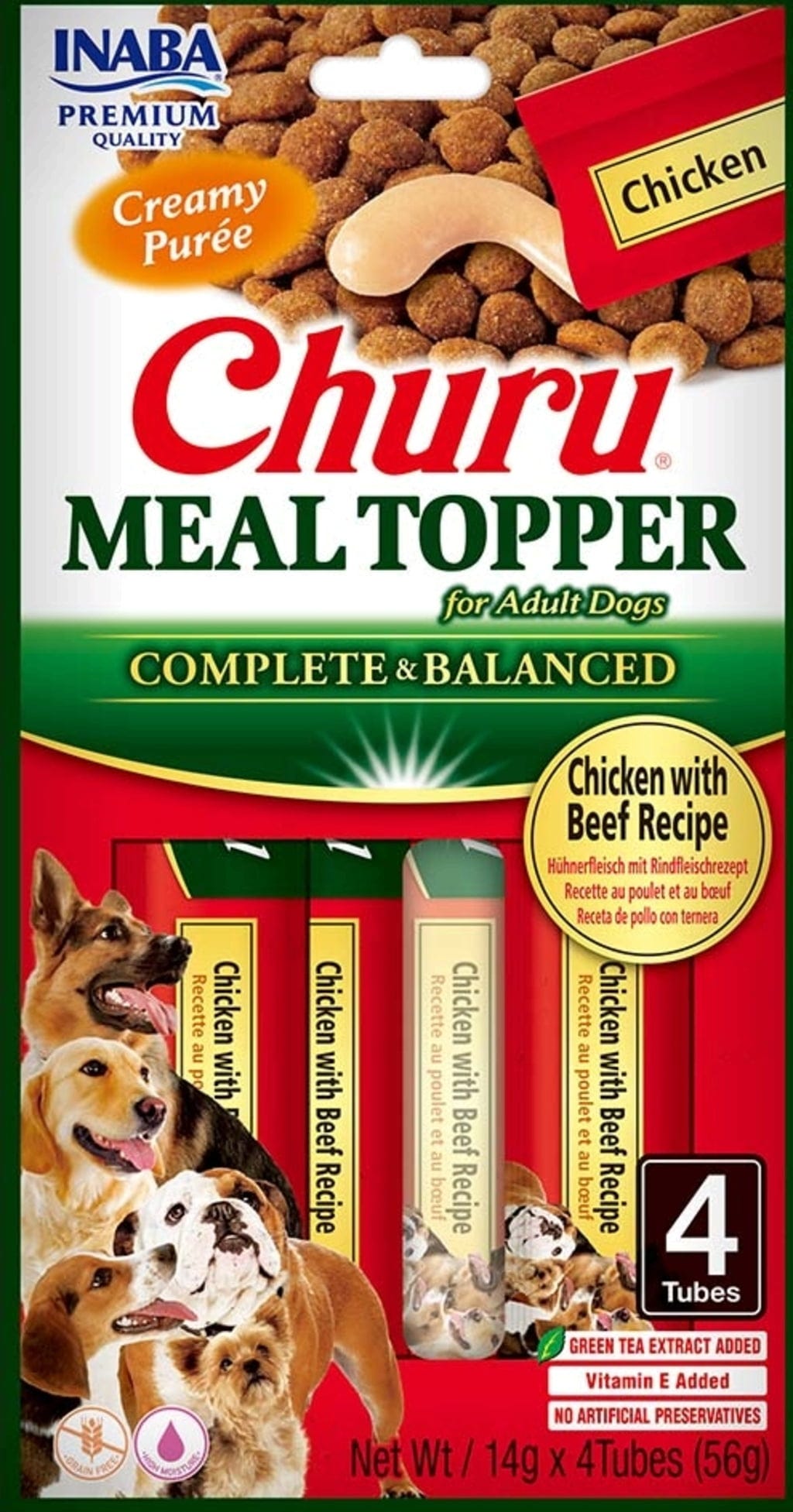 Churu Dog Meal Topper 4 x 14g - Huhn mit Rind