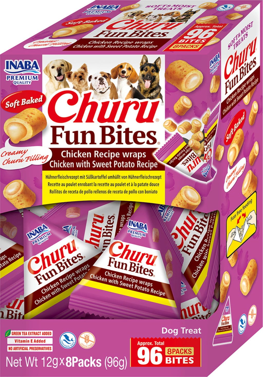 Churu Dog Fun Bites 8 x 12g - Hühnchen Wraps mit Süßkartoffel