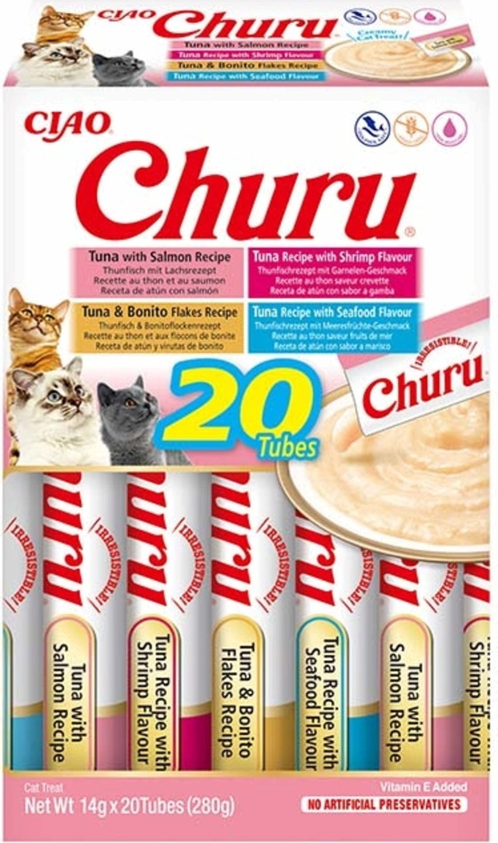 Churu Schleck Snack 20x14g Box - Meeresfrüchte Variationen