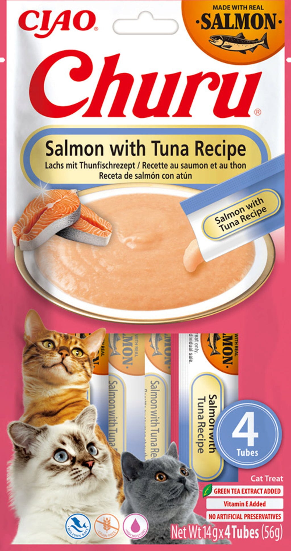 Churu Schleck Snack Lachs 4x14g - mit Thunfisch