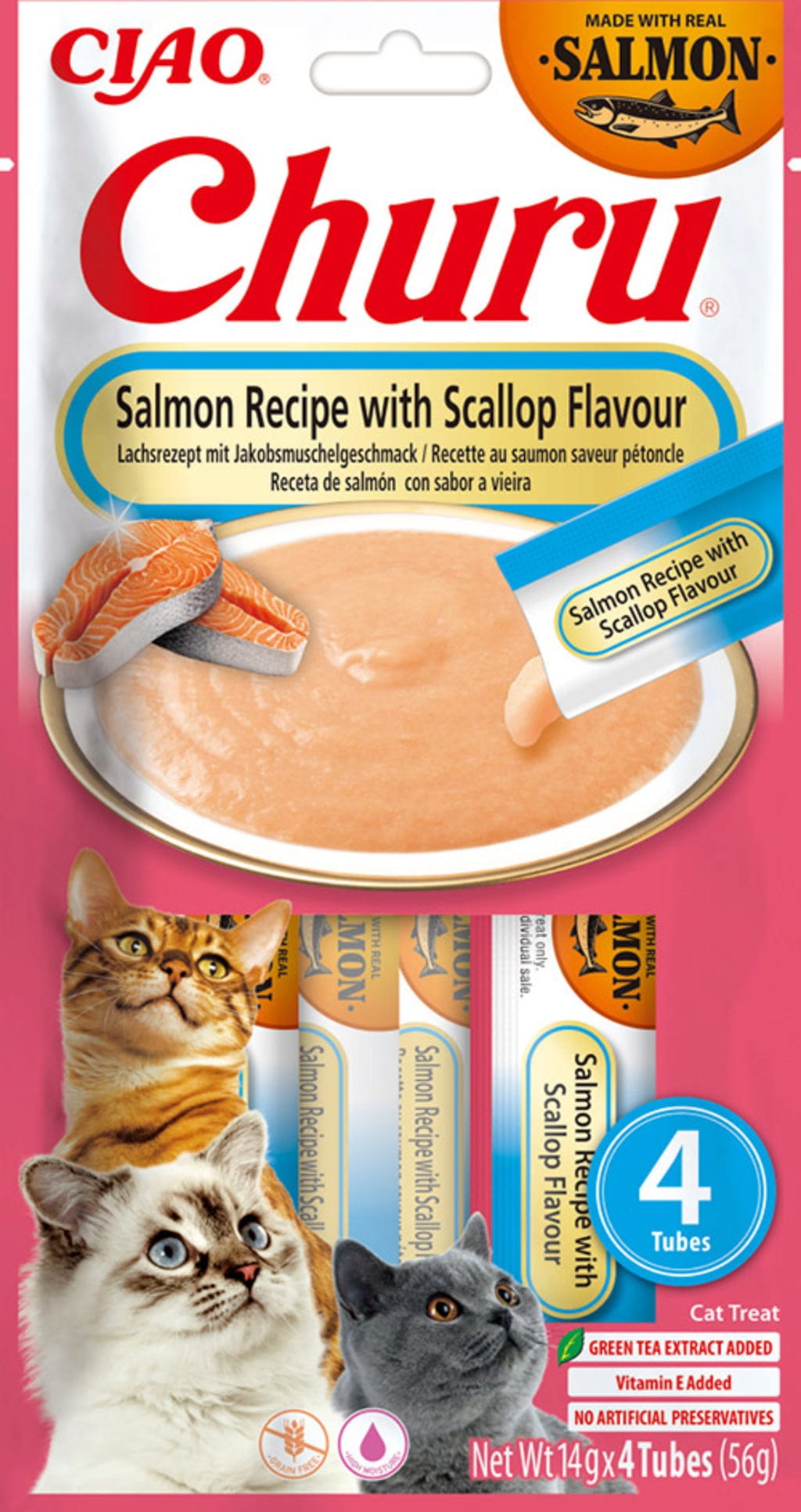 Churu Schleck Snack Lachs 4x14g - mit Jakobsmuschel
