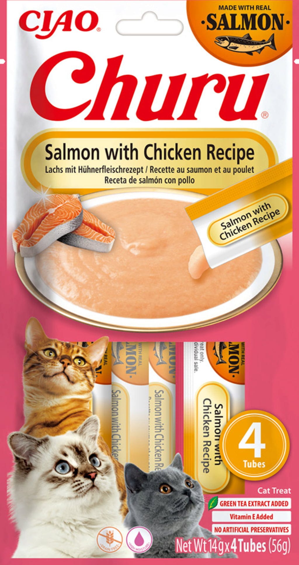 Churu Schleck Snack Lachs 4x14g - mit Huhn