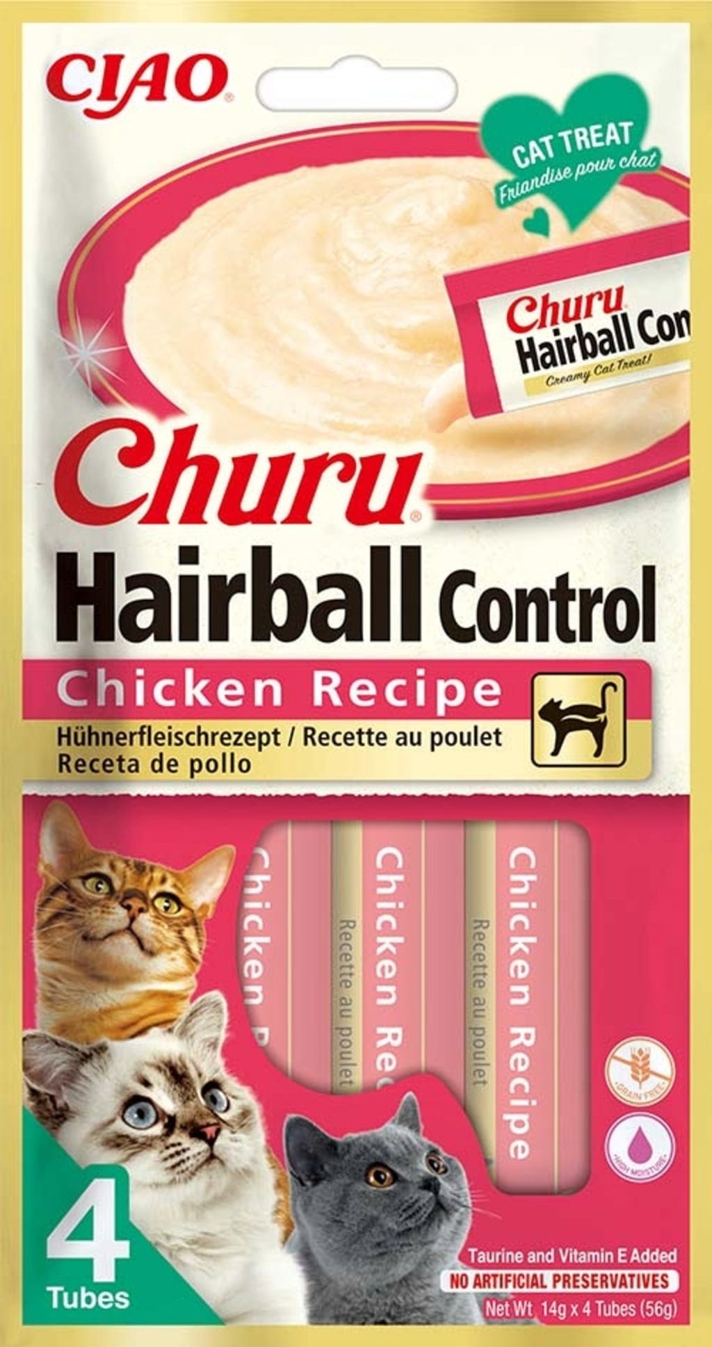 Churu Schleck Snack Hairball Control 4x14 g - Huhn