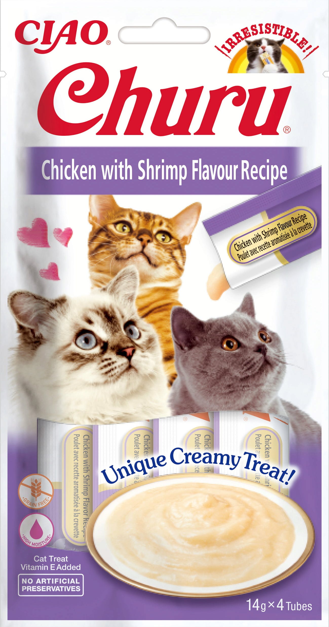 Churu Schleck Snack Huhn 4x14 g - mit Garnelen