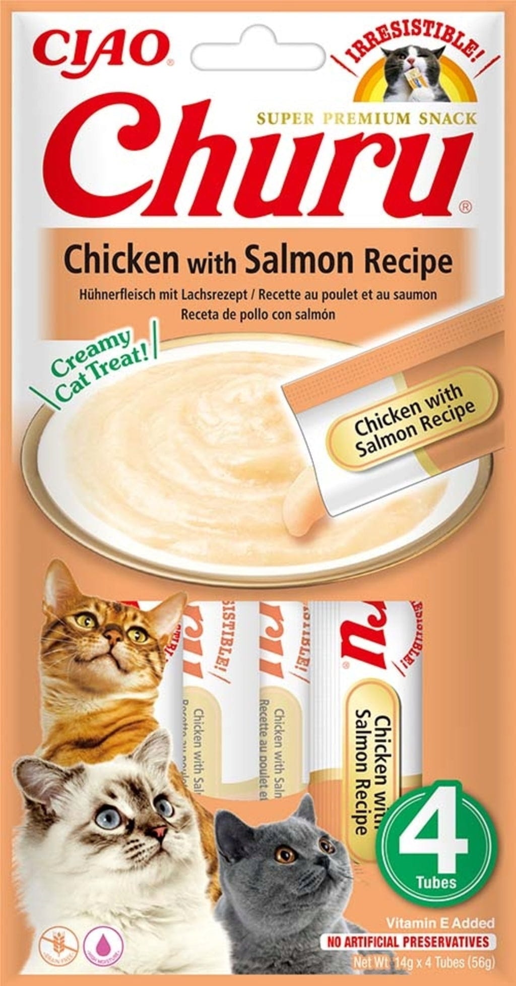 Churu Schleck Snack Huhn 4x14 g - mit Lachs