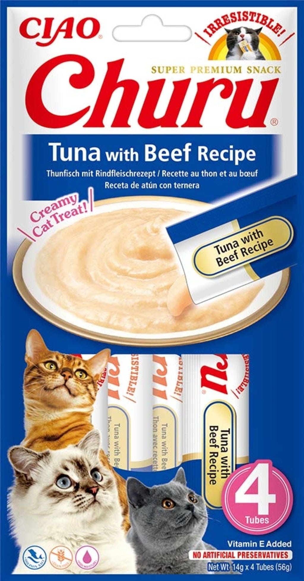 Churu Schleck Snack Thunfisch 4x14 g - mit Rind