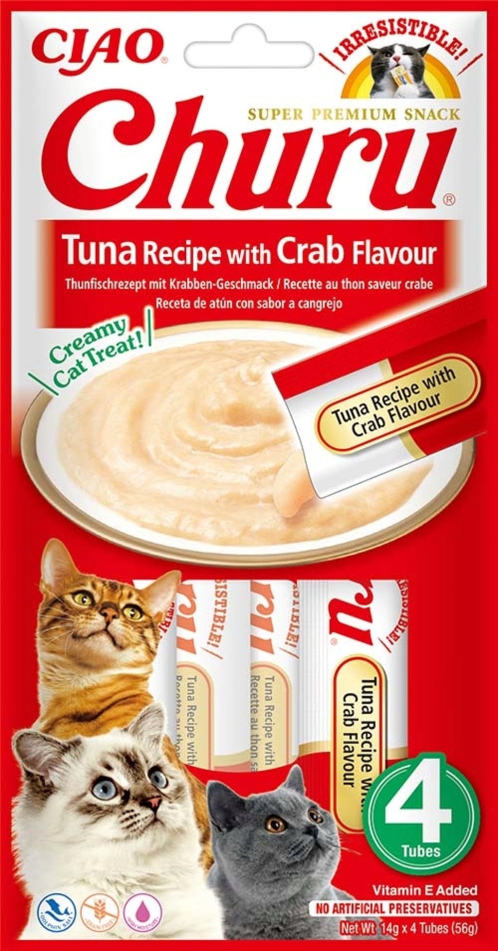 Churu Schleck Snack Thunfisch 4x14 g - mit Krabben