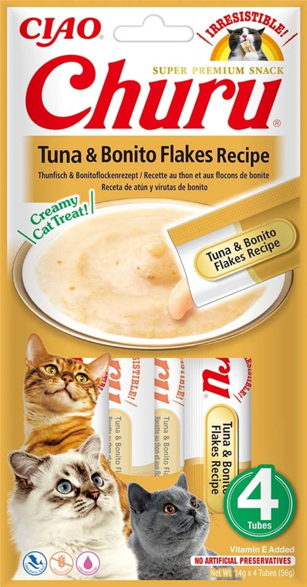 Churu Schleck Snack Thunfisch 4x14 g - mit Bonito Flocken