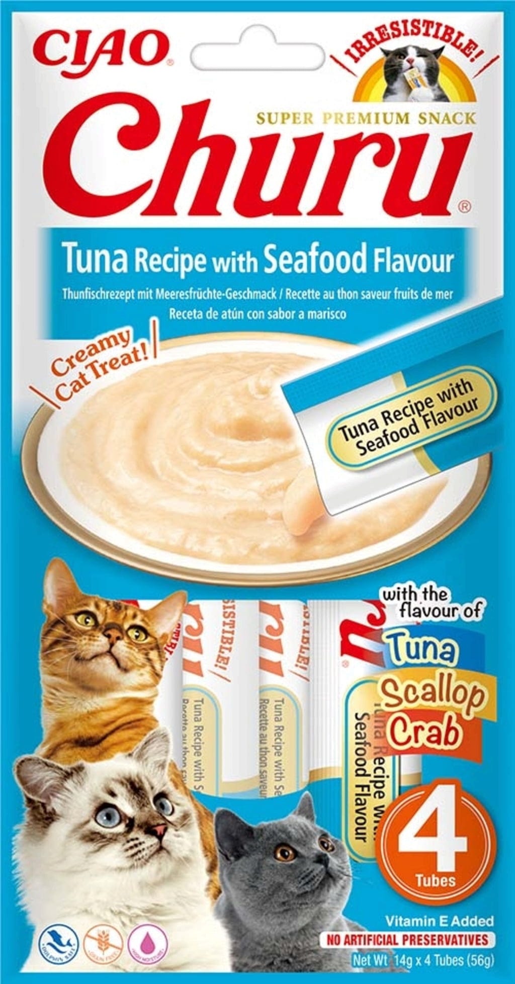 Churu Schleck Snack Thunfisch 4x14 g - mit Meeresfrüchte