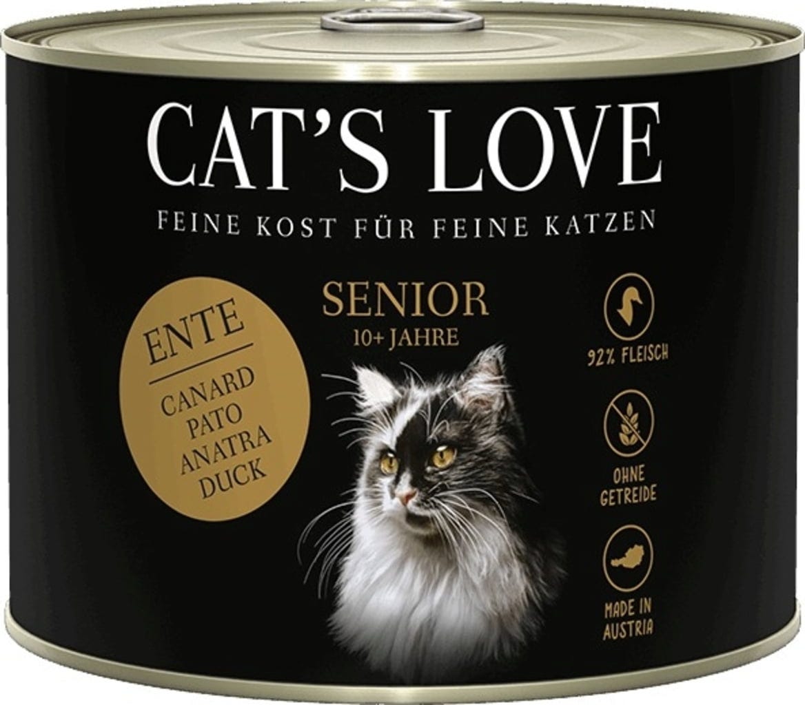 CAT's LOVE Katzen Nassfutter "Senior Ente" - 200 g