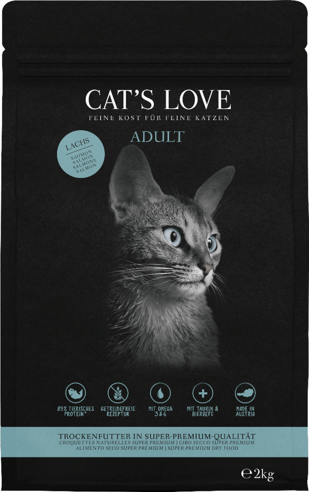 CAT's LOVE Katzen Trockenfutter ADULT LACHS - 2 kg