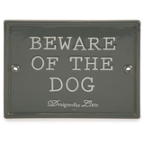 Designed by Lotte Keramikschild Beware of the Dog Grau