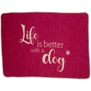Coperta per Animali Domestici, Piccola - Life is better with a dog - Rosa