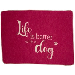 Coperta per Animali Domestici, Piccola - Life is better with a dog - Rosa
