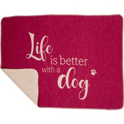 Pet Blanket, Small - Life is better with a dog - Pink