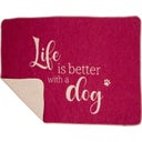 Kleine Huisdierdeken Life is better with a dog - Roze