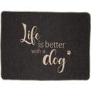 Haustierdecke, klein - Life is better with a dog - anthrazit