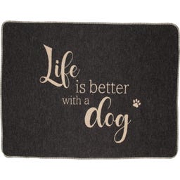 Haustierdecke, klein - Life is better with a dog - anthrazit
