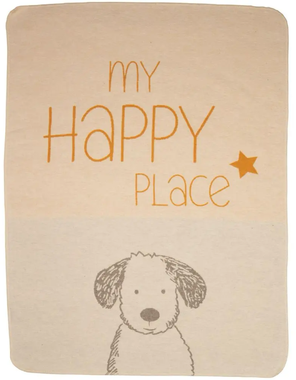 David Fussenegger Haustierdecke Hund - my happy place - rohweiß