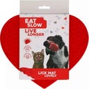 Eat Slow Live Longer Lick Mat Lovely Heart - Red