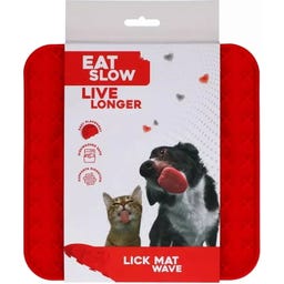 Eat Slow Live Longer Lick Mat Wave - Red