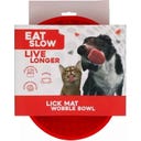 Eat Slow Live Longer Lick Mat Wobble Bowl - Red