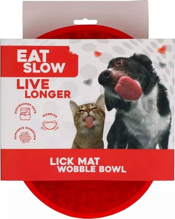 Eat Slow Live Longer Leckmatte Wobble Bowl - Rot