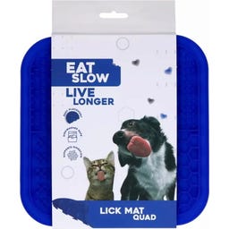 Eat Slow Live Longer Leckmatte Quad - Blau