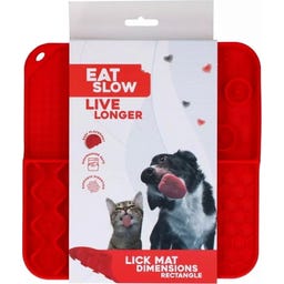 Live Longer Lick Mat Dimensions Rectangle - Red