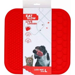Eat Slow Live Longer Leckmatte Duo L - Rot