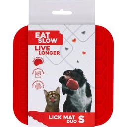 Eat Slow Live Longer - Tapis de Léchage Duo S - Rouge
