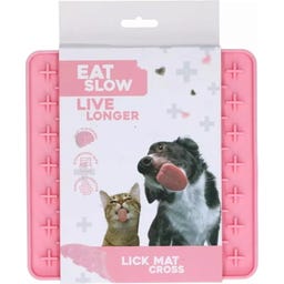 Eat Slow Live Longer Lick Mat Cross - Pink