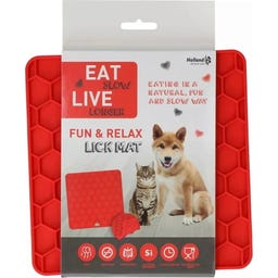 Eat Slow Live Longer - Tapis à Lécher Honeycomb - Rouge