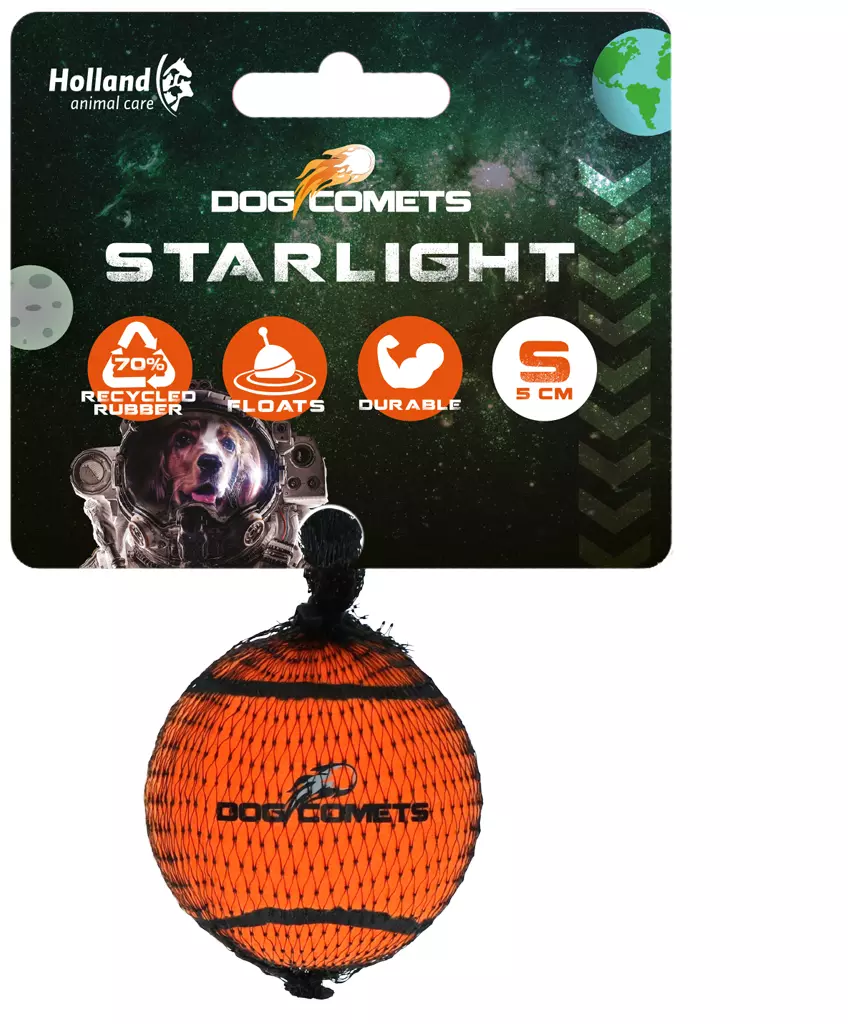 Dog Comets Starlight Tennisball Orange - S