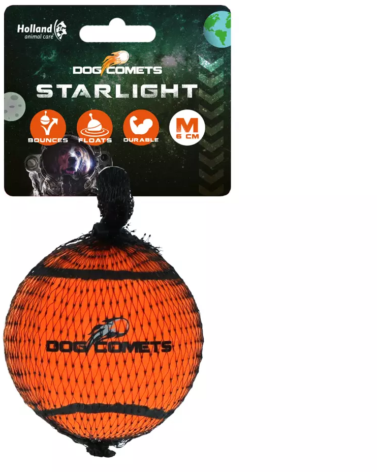 Dog Comets Starlight Tennisball Orange - M