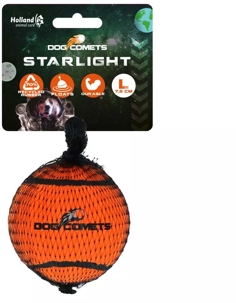Dog Comets Starlight Tennisball Orange - L