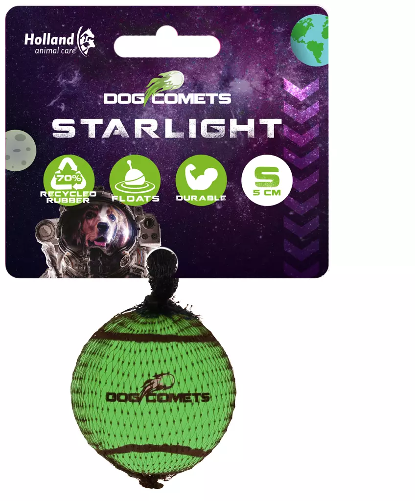 Dog Comets Starlight Tennisball Grün - S