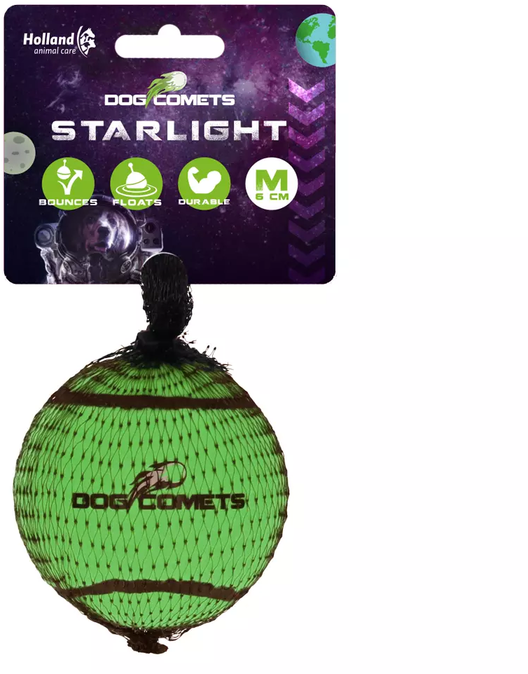 Dog Comets Starlight Tennisball Grün - M