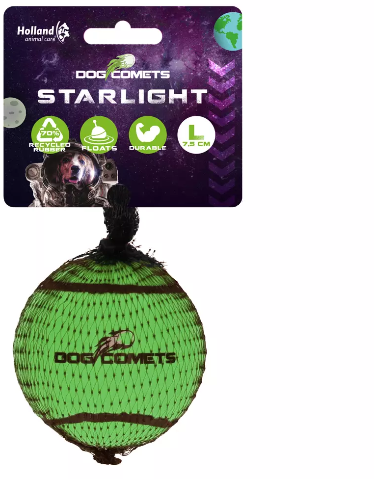 Dog Comets Starlight Tennisball Grün - L