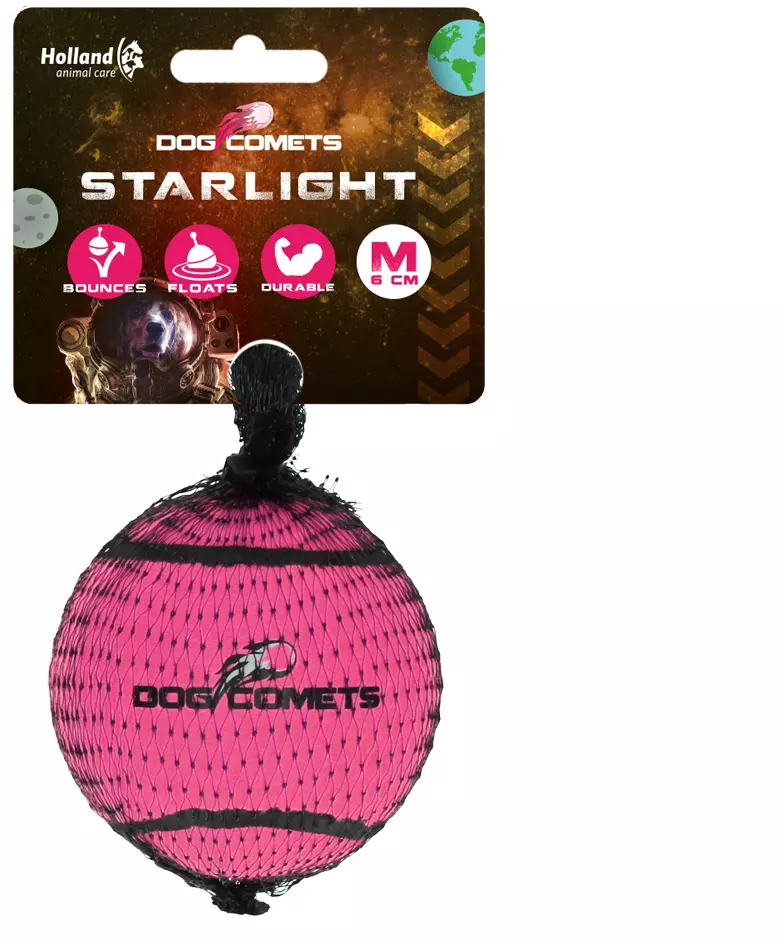 Dog Comets Starlight Tennisball Rosa - M