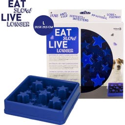 Live Longer Slow Feeder Bowl Star L - Blue